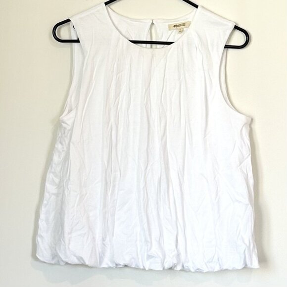 NWT Madewell White Sleeveless Bubble Fashion Top - Small - Picture 2 of 16